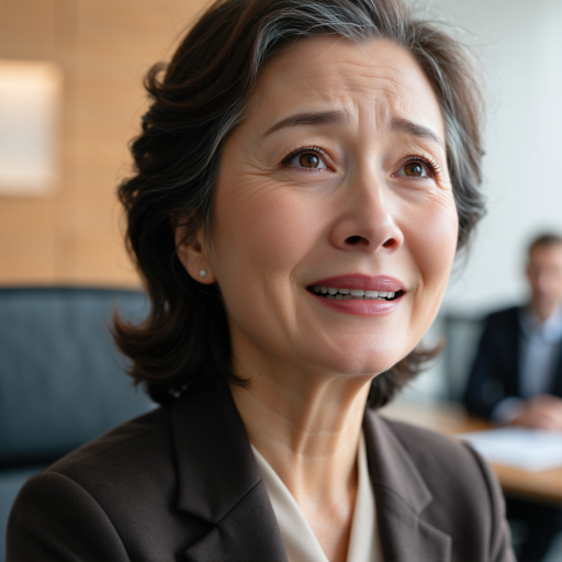 中年女性头像,穿职业装,微笑表情,办公室背景,专业商务风格